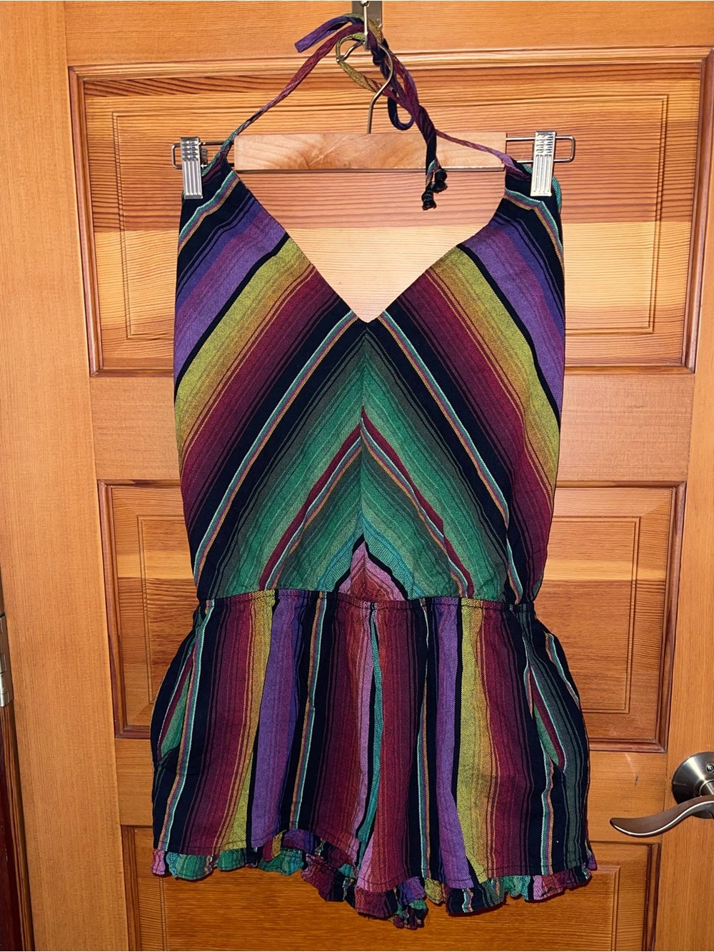 Mimi Chica Multicolor Striped Halter Romper - EUC - Medium